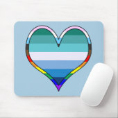 Gay Pride Heart Mousepad (Mit Mouse)