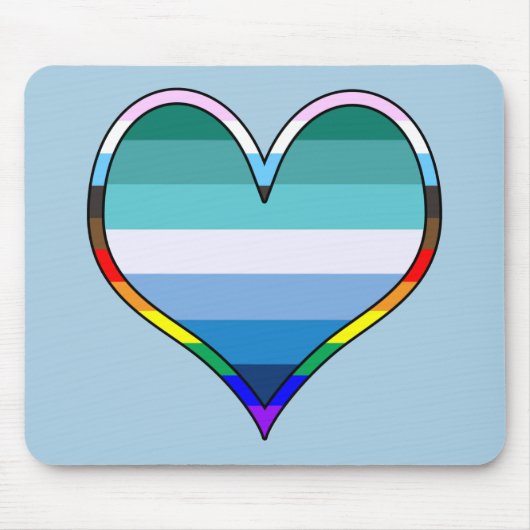 Gay Pride Heart Mousepad (Vorne)