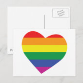 Gay Pride Heart Postkarte (Vorne/Hinten)