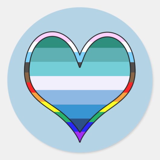Gay Pride Heart Runder Aufkleber (Vorderseite)