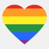 Gay Pride Heart Sticker (Vorderseite)