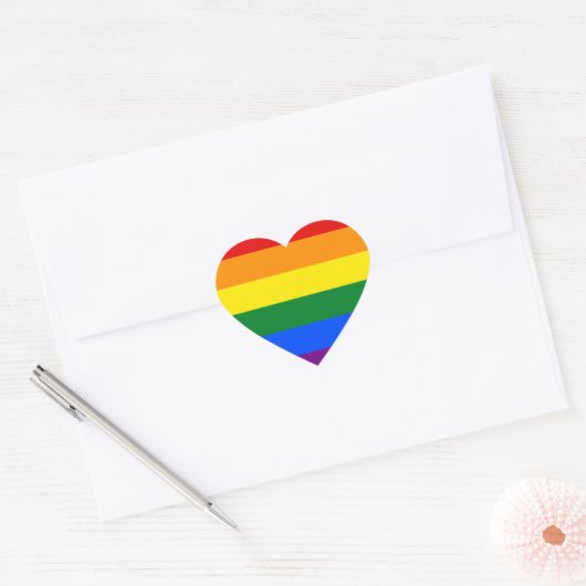 Gay Pride Heart Sticker (Umschlag)