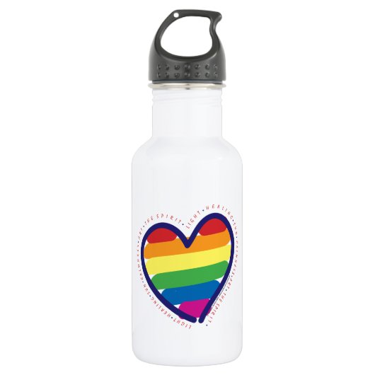 Gay Pride Heart Trinkflasche (Vorderseite)