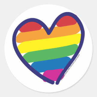 GAY-PRIDE-HERART-in-catneato Runder Aufkleber