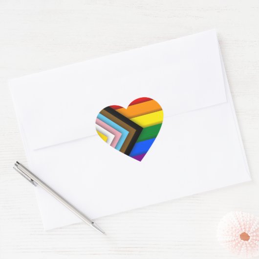 Gay Pride Herz-Aufkleber (Umschlag)