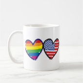GAY-PRIDE-HERZ-UND-FLAG KAFFEETASSE (Links)
