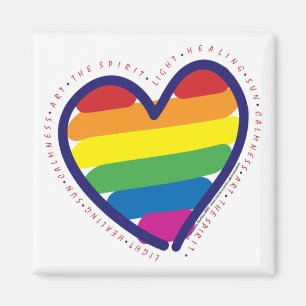 Gay Pride Herz und Redewendungen Magnet
