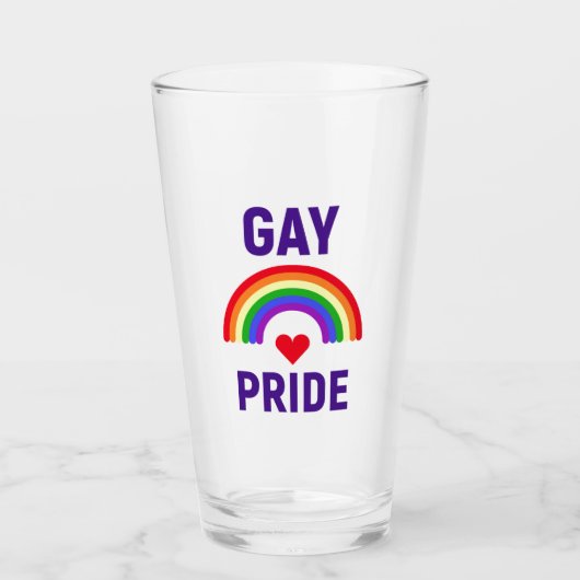 Gay Pride| Herz und Regenbogen Glas (Vorderseite)