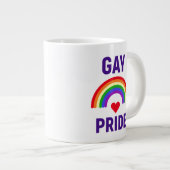 Gay Pride| Herz und Regenbogen Jumbo-Tasse (Vorderseite Rechts)