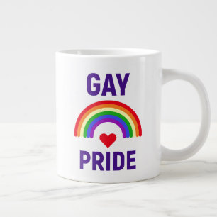 Gay Pride  Herz und Regenbogen Jumbo-Tasse