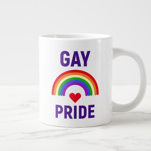 Gay Pride| Herz und Regenbogen Jumbo-Tasse (Rechts)