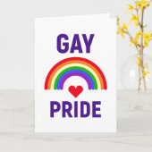 Gay Pride | Herz und Regenbogen Karte (Gelbe Blume)