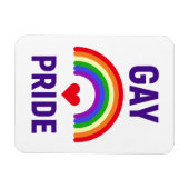 Gay Pride | Herz und Regenbogen Magnet (Horizontal)