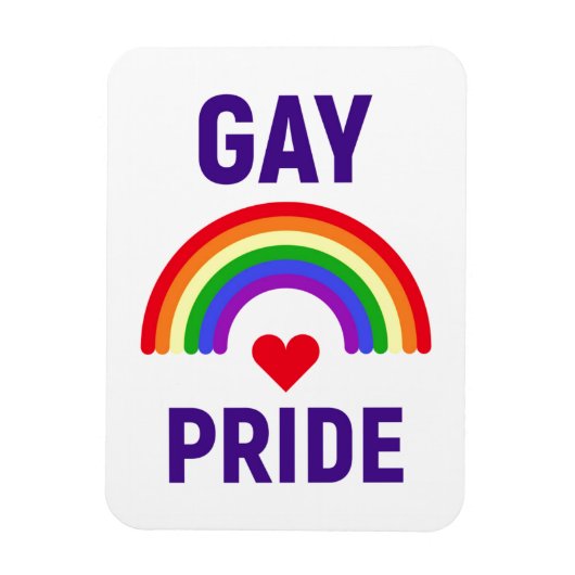 Gay Pride | Herz und Regenbogen Magnet (Vertikal)