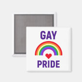 Gay Pride | Herz und Regenbogen Magnet (Vorderseite/Rückseite)