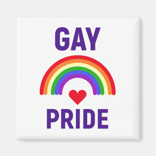 Gay Pride  Herz und Regenbogen Magnet