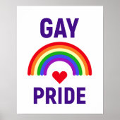 Gay Pride | Herz und Regenbogen Poster (Vorne)