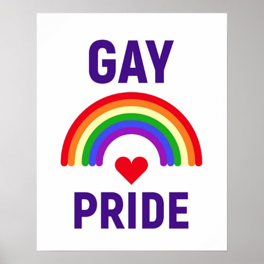 Gay Pride | Herz und Regenbogen Poster (Vorne)