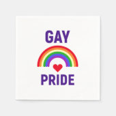 Gay Pride | Herz und Regenbogen Serviette (Vorderseite)