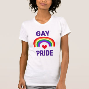 Gay Pride  Herz und Regenbogen T-Shirt