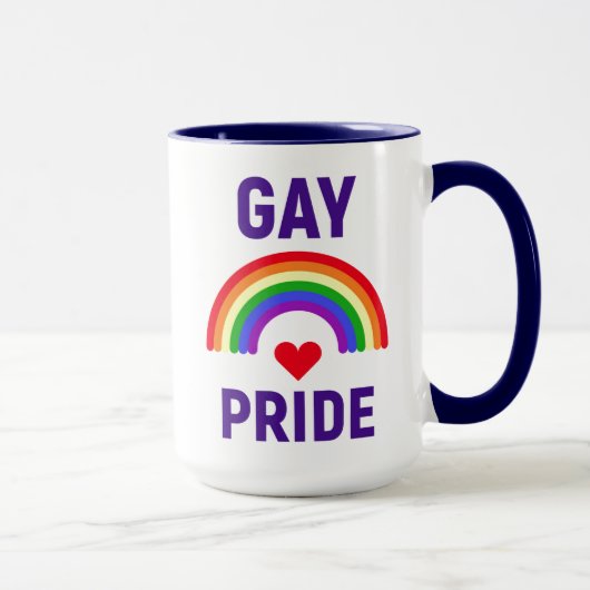 Gay Pride| Herz und Regenbogen Tasse (Rechts)