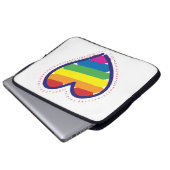 Gay Pride-Herz und Wörter Laptopschutzhülle (Vorne Knopf)