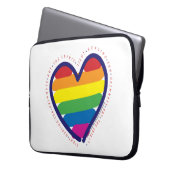 Gay Pride-Herz und Wörter Laptopschutzhülle (Vorderseite Links)