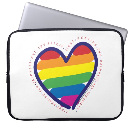 Gay Pride-Herz und Wörter Laptopschutzhülle (Vorderseite)