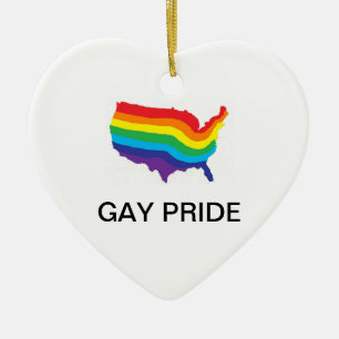 GAY PRIDE-HERZ-VERZIERUNG KERAMIK ORNAMENT