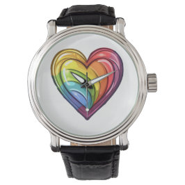Gay Pride Herzdesign Armbanduhr
