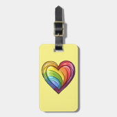 Gay Pride Herzdesign Gepäckanhänger (Vorderseite vertikal)