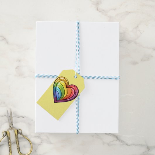 Gay Pride Herzdesign Geschenkanhänger (Mit Garn)