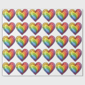 Gay Pride Herzdesign Geschenkpapier (Flach)