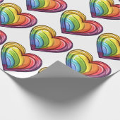 Gay Pride Herzdesign Geschenkpapier (Ecke)