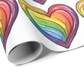 Gay Pride Herzdesign Geschenkpapier (Rolleneckpunkt)