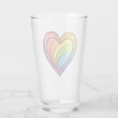 Gay Pride Herzdesign Glas (Rückseite)
