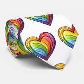 Gay Pride Herzdesign Krawatte (Gerollt)