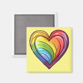 Gay Pride Herzdesign Magnet (Vorderseite/Rückseite)