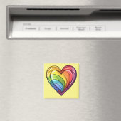 Gay Pride Herzdesign Magnet (In Situ (Geschirrspüler))