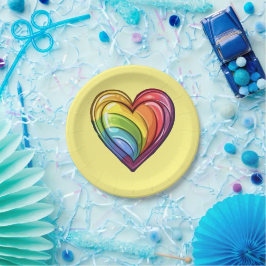 Gay Pride Herzdesign Pappteller (Party)