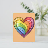 Gay Pride Herzdesign Postkarte (Stehend Vorderseite)