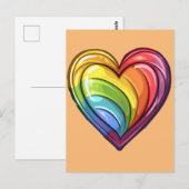 Gay Pride Herzdesign Postkarte (Vorne/Hinten)