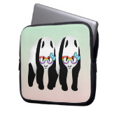 Gay Pride Hipster Pandas Laptopschutzhülle (Vorderseite Links)