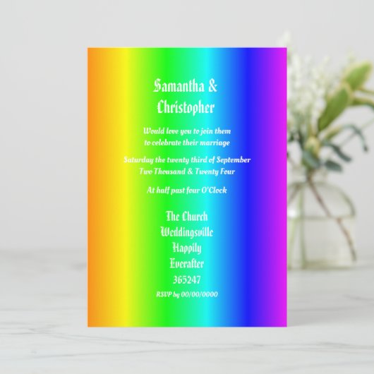 Gay Pride Hochzeit Foto Einladung (Stehend Vorderseite)