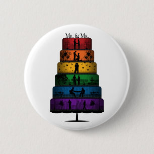 Gay Pride-Hochzeits-Kuchen Button