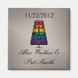 Gay Pride Hochzeitskuchen mit Rainbow Tiers Magnet