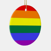Gay Pride-horizontale Bar-Regenbogen-Flagge Keramikornament (Rechts)