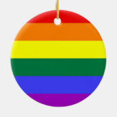 Gay Pride-horizontale Bar-Regenbogen-Flagge Keramikornament (Hinten)