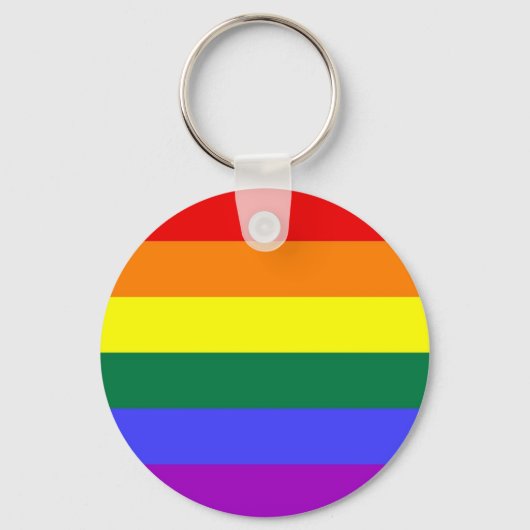 Gay Pride Horizontaler Bar-Regenbogenflag Schlüsselanhänger (Vorderseite)