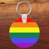 Gay Pride Horizontaler Bar-Regenbogenflag Schlüsselanhänger (Vorderseite)